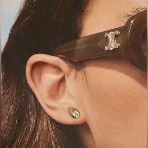 Dana Rebecca Designs x Liz Adams Gold Pear Diamond Studs